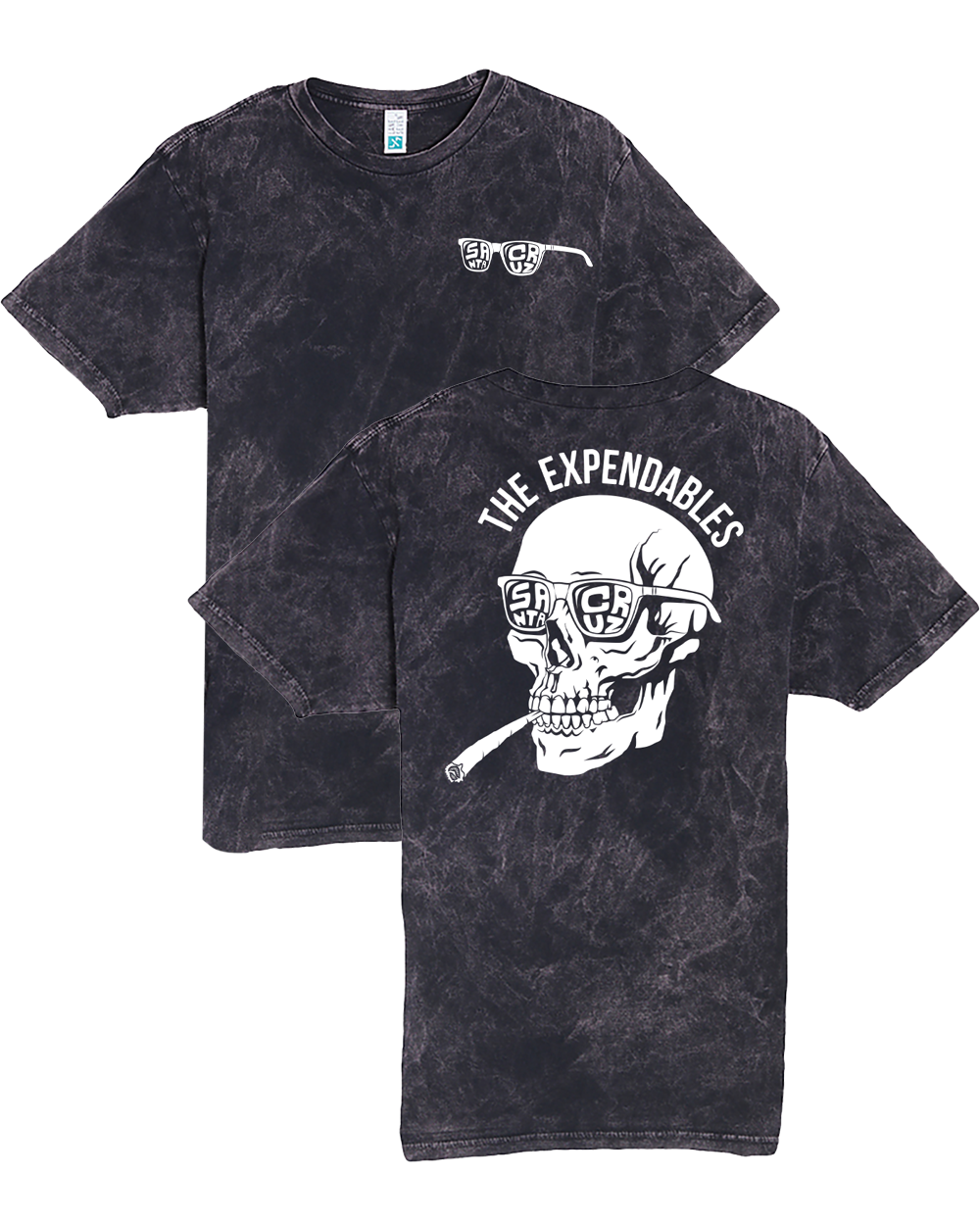 Acid Wash Skull Tee