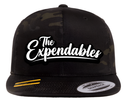 Cursive Logo Snapback (Black Camo)